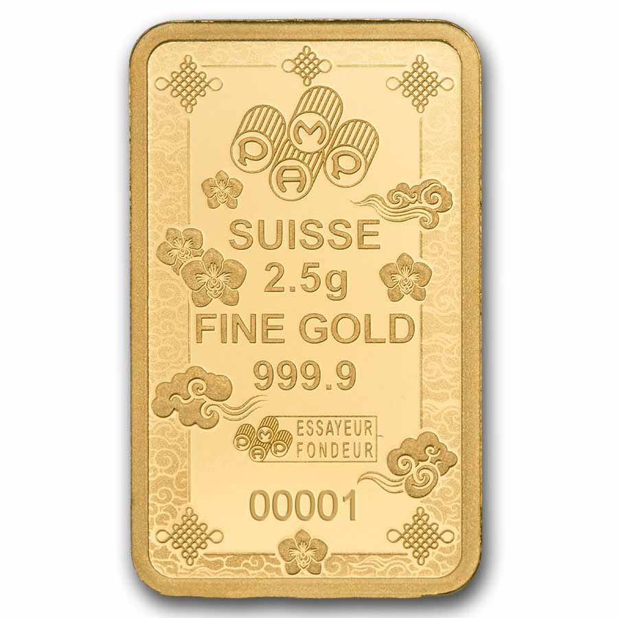 2.5 gram Gold Bar - PAMP Suisse Lucky Cat (In Assay w/ Sleeve) | eBay